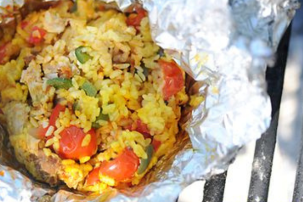 Campfire Paella Foil Pack