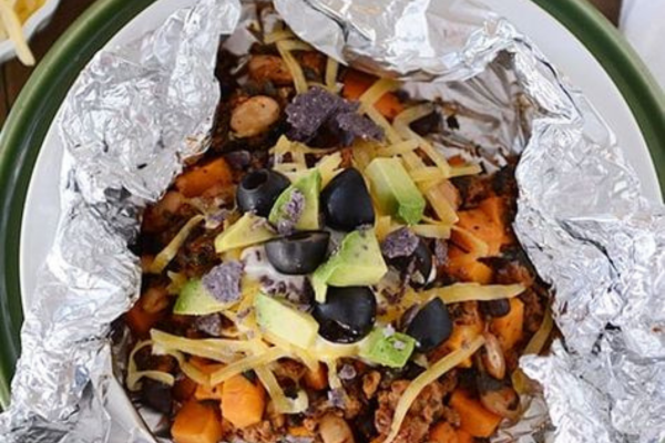 Sweet Potato and Black Bean Foil Pack
